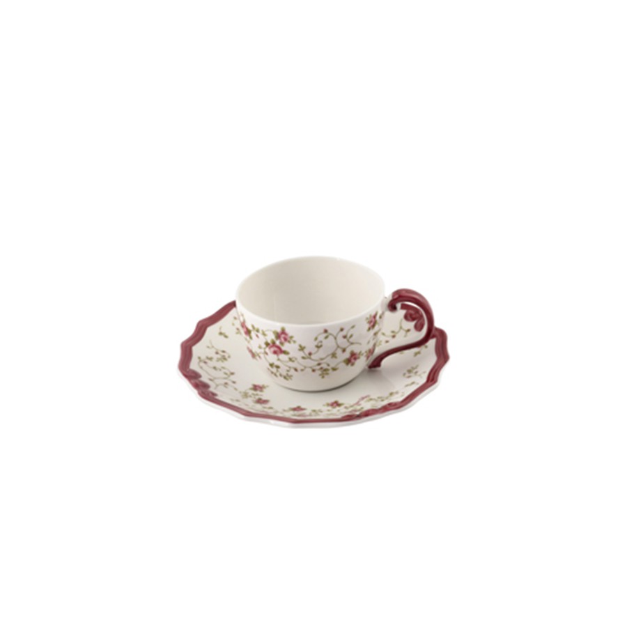 Tazza da thè con piattino Scudery Rosaspina