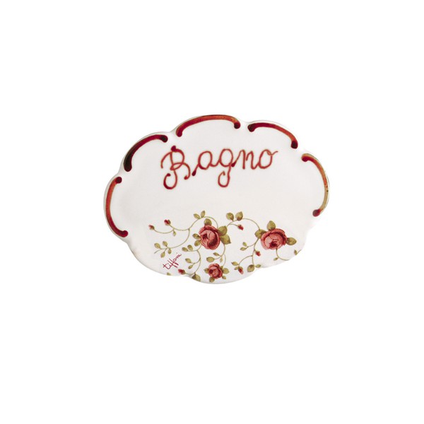 Targhetta Bagno Scudery Rosaspina