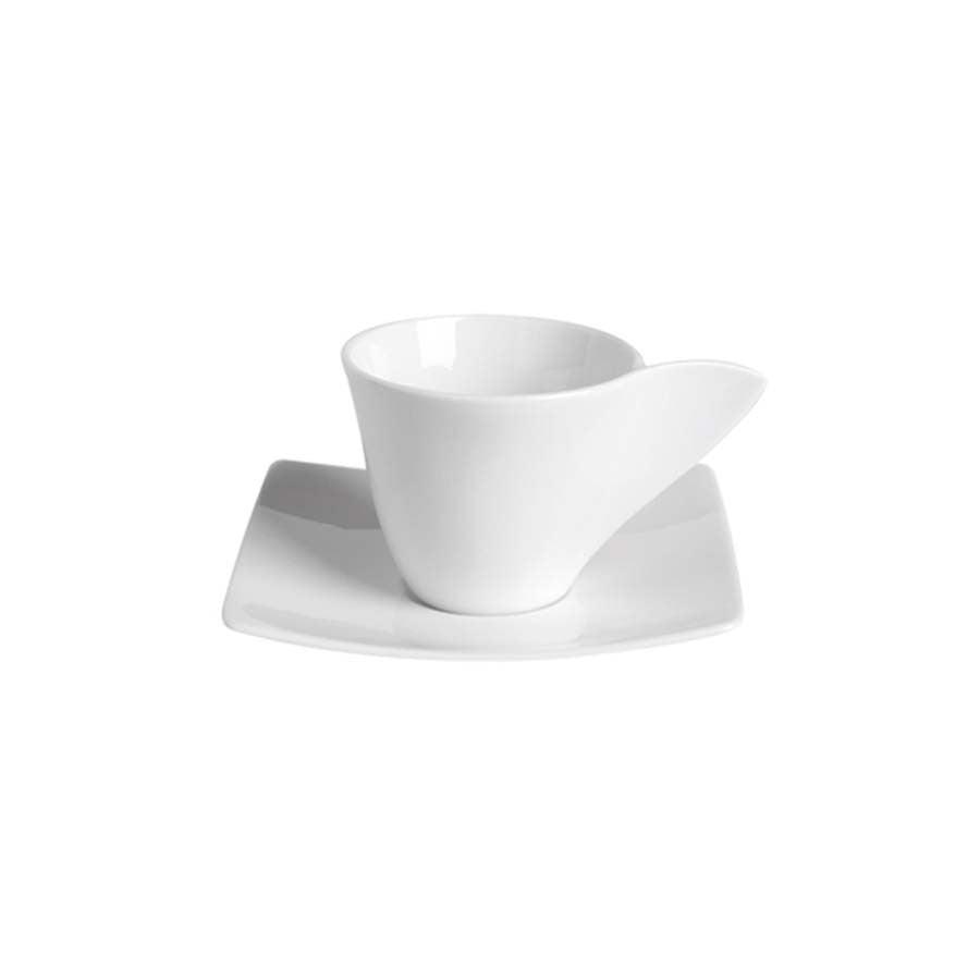 Tazza thè con piatto Plaza Bianco