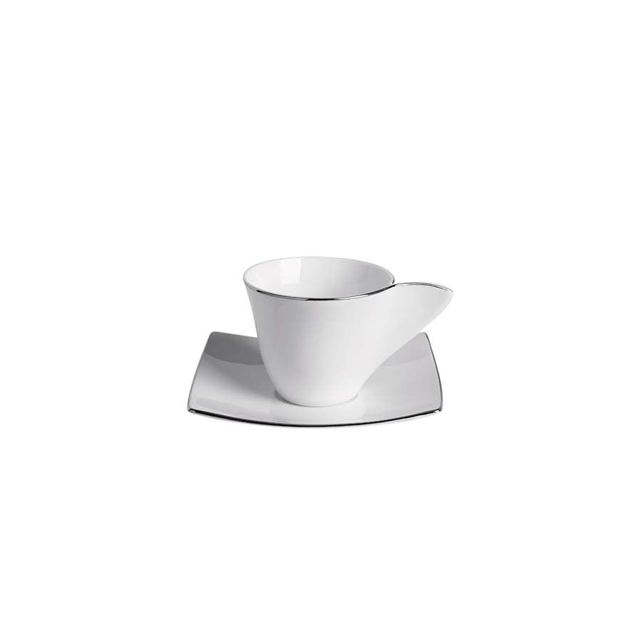 Tazza caffè con piatto Plaza Platinum