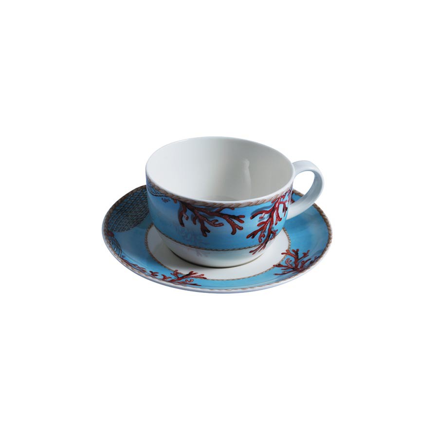 Tazza da the con piattino Galassia Coral Bay