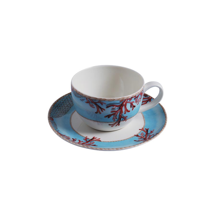 Tazza  Jumbo c/piatto Galassia Coral Bay