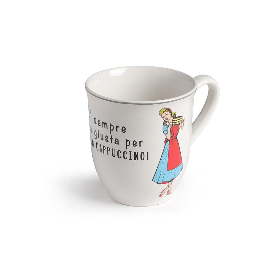Set 4 MUG Scritta Cappuccino in 4 decori