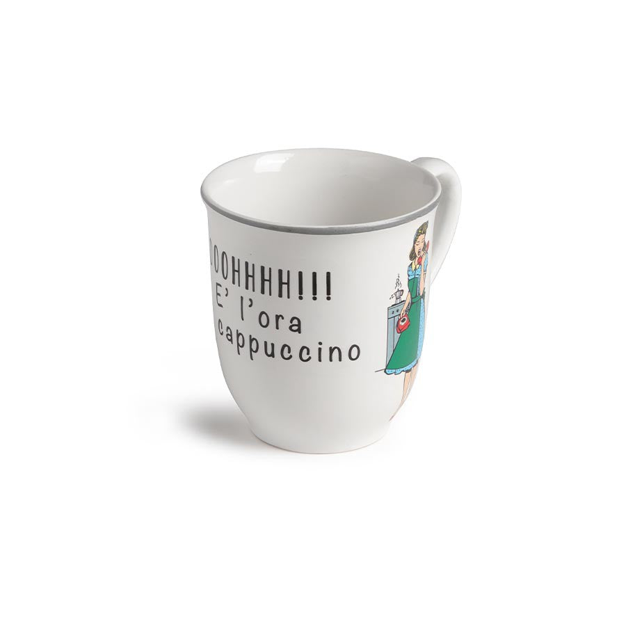 Set 4 MUG Scritta Cappuccino in 4 decori