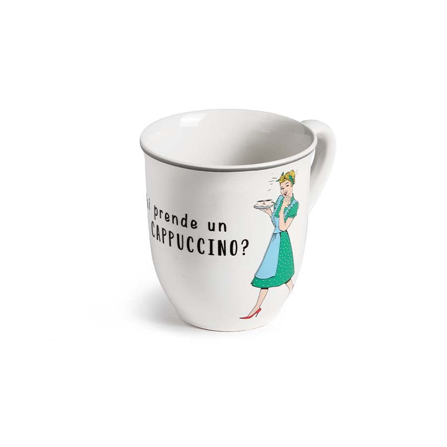 Set 4 MUG Scritta Cappuccino in 4 decori
