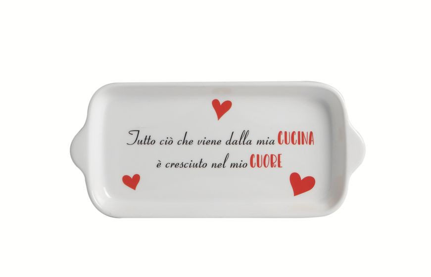 Vassoio rettangolare c/manici cm 24x12 c/scritta CUCINA