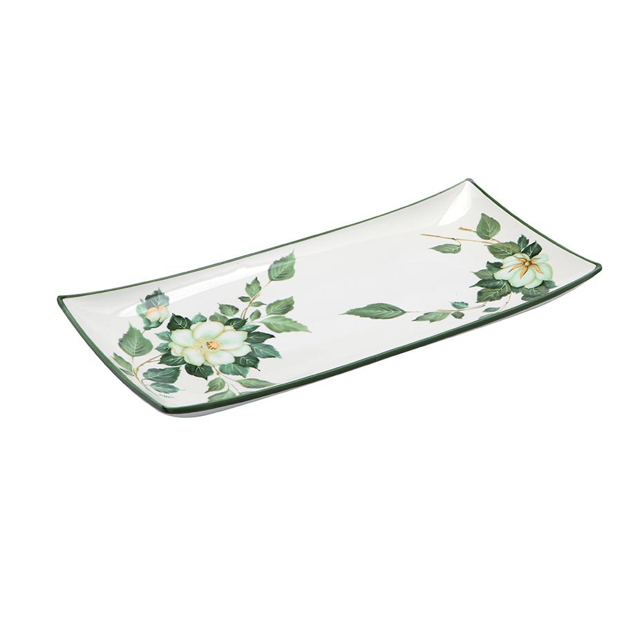 Vassoio rettangolare  cm 46x31 Country Camelia