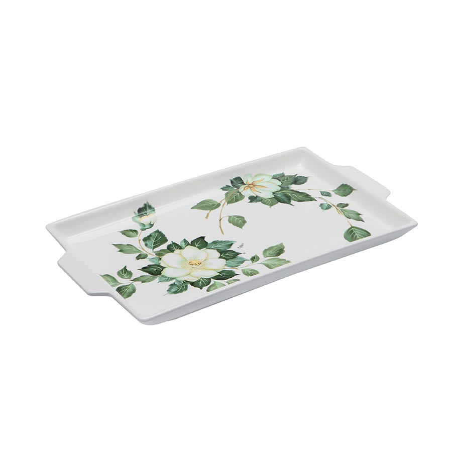 Vassoio rettangolare con manici cm 36x22 Country Camelia