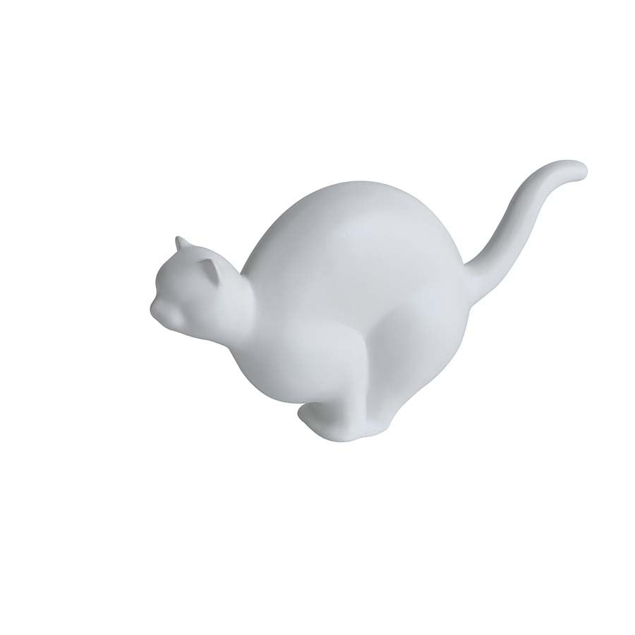 Gatto tondo 29x h15 cm Batik Bianco