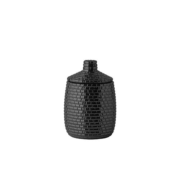 Vaso grande c/coperchio 18 x h26,5 cm Batik Nero