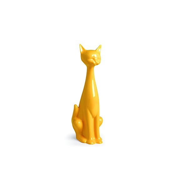 Statua Gatto medio giallo 19x16xh53 Dune