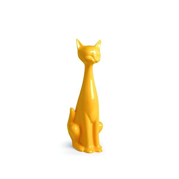 Statua Gatto alto giallo 19x19,5xh72 Dune