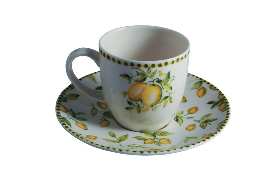 Tazza da caffè con piattino Galassia Limoni