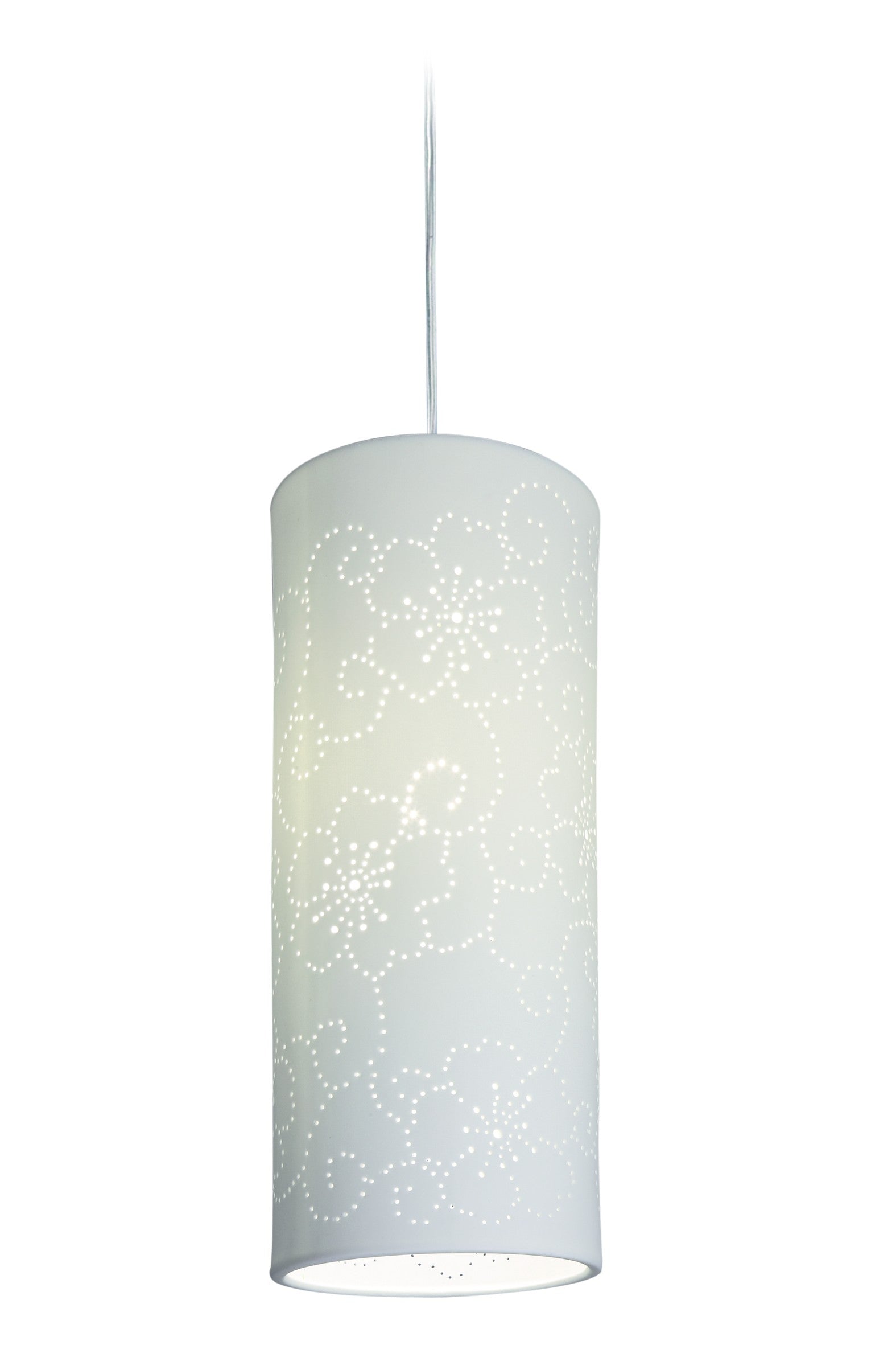 Lampadario Cilindrico Decoro Fiore