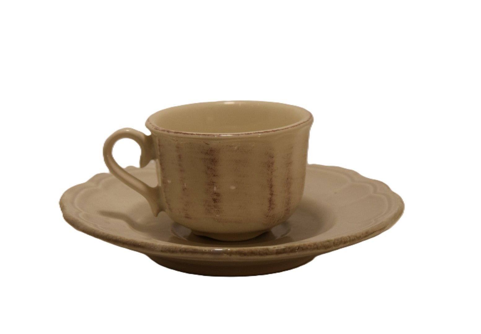 Tazza caffè Avorio sporcato con piatto biscotti Giulietta