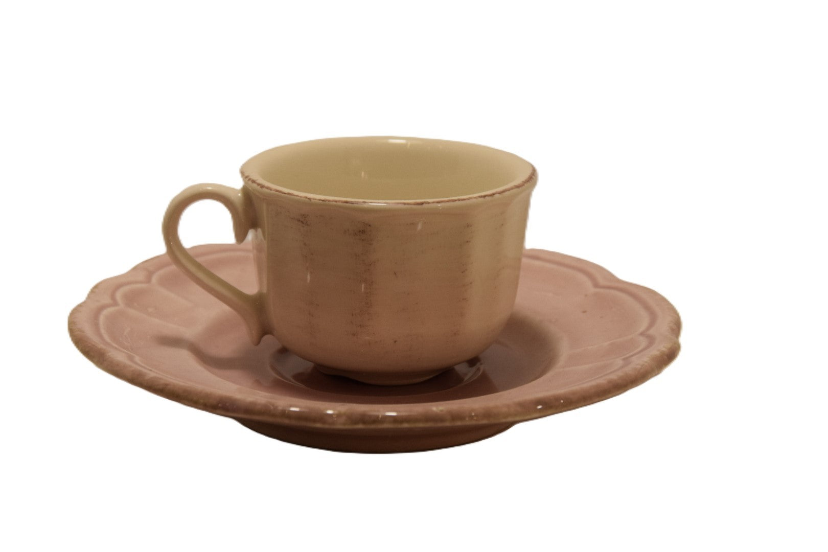 Tazza caffè Avorio sporcato con piatto biscotti Giulietta
