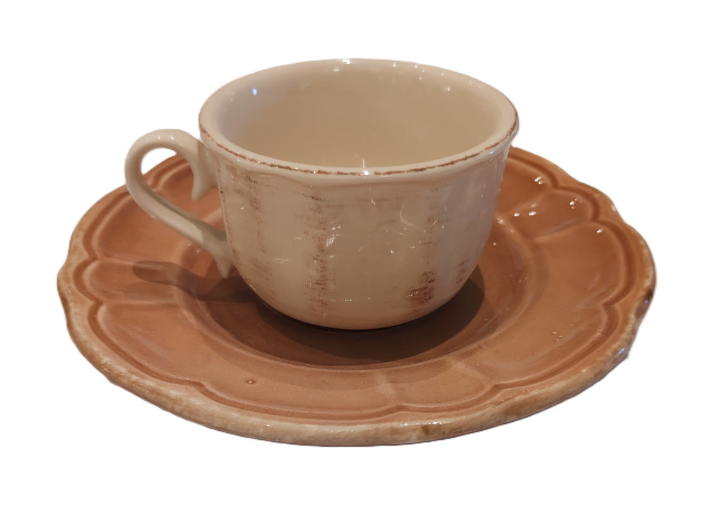 Tazza caffè Avorio sporcato con piatto biscotti Giulietta