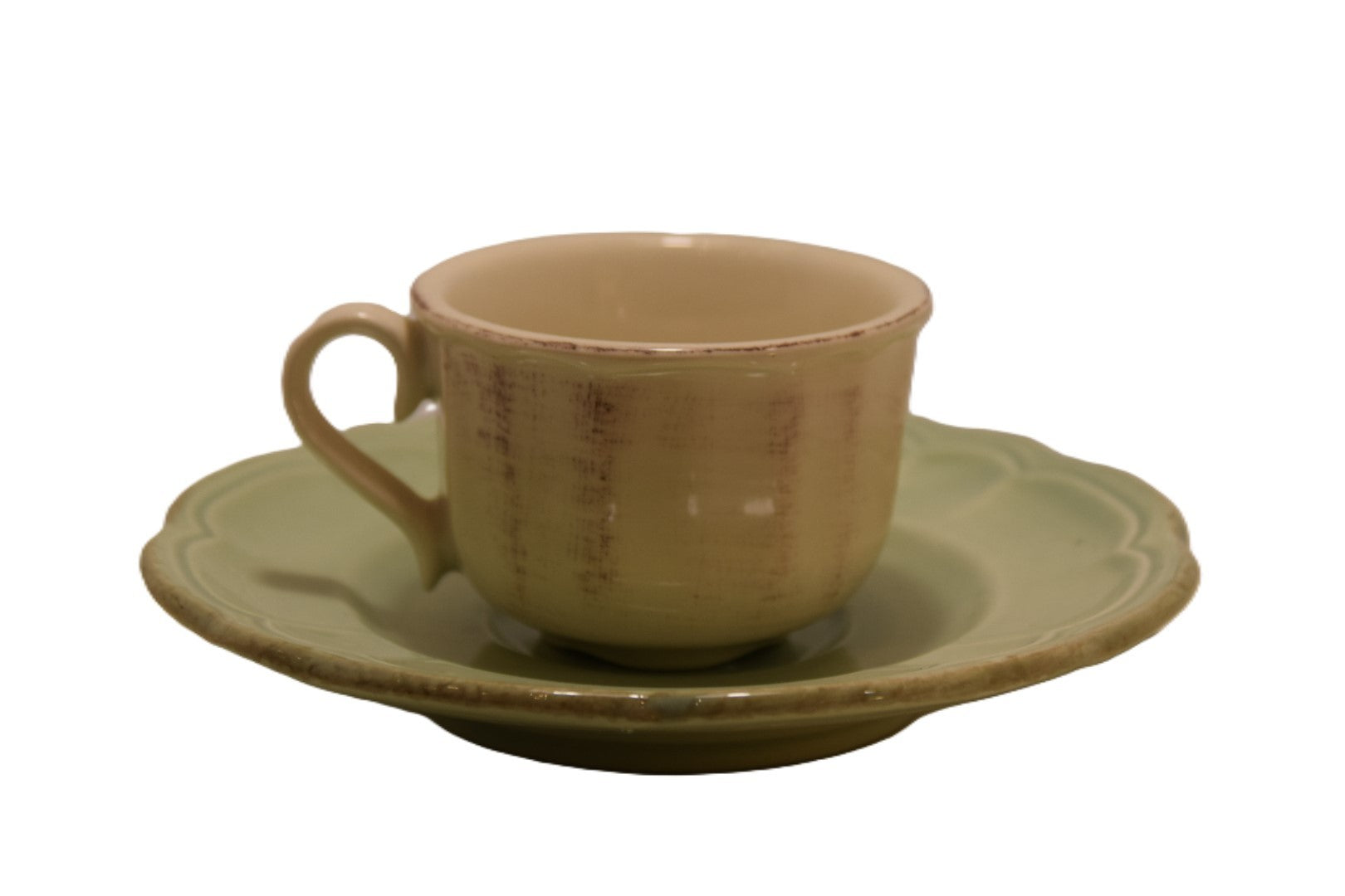 Tazza caffè Avorio sporcato con piatto biscotti Giulietta