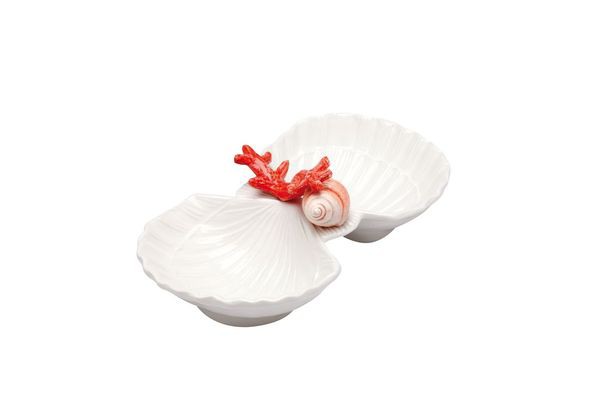 Vassoio conchiglia 2 scomparti cm 30x16 Mar Rosso