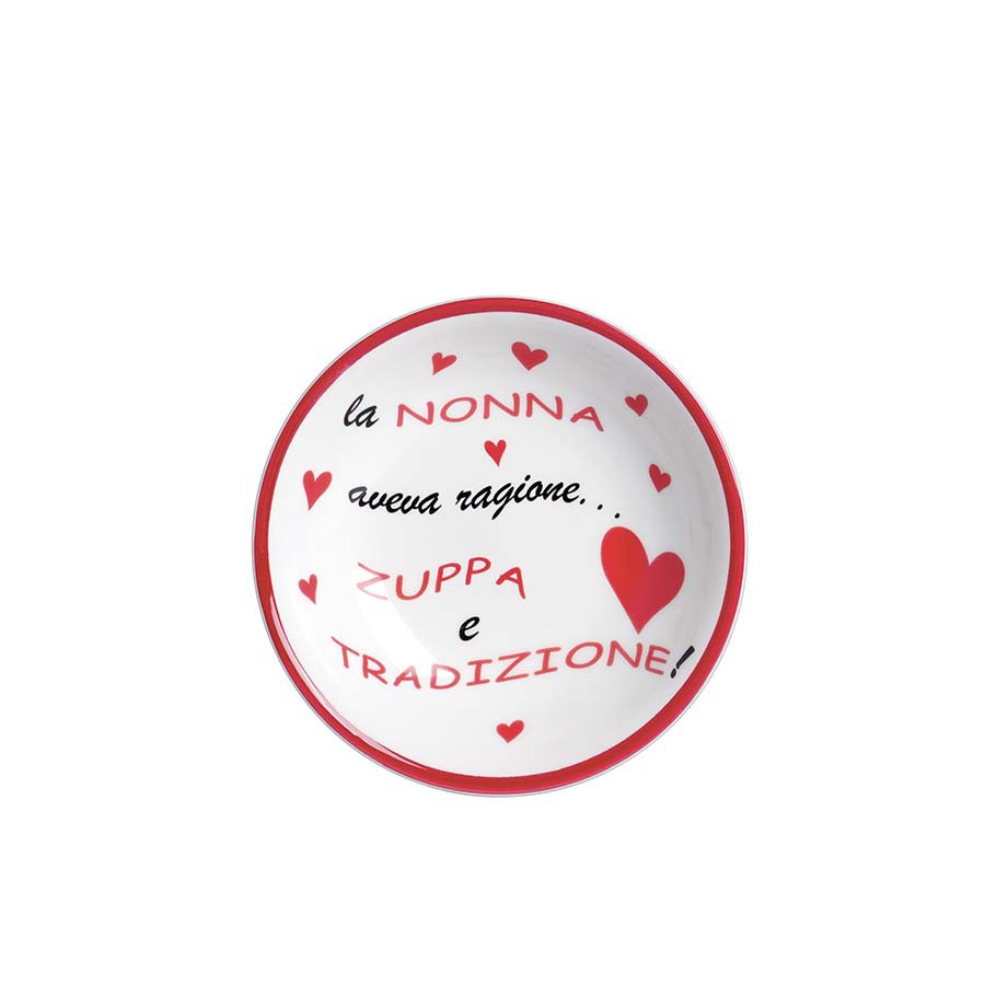 Fondina zuppa D 20 cm con scritte