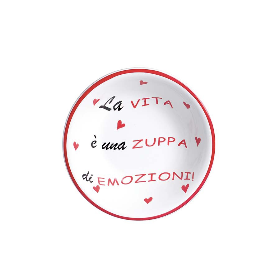 Fondina zuppa D 20 cm con scritte