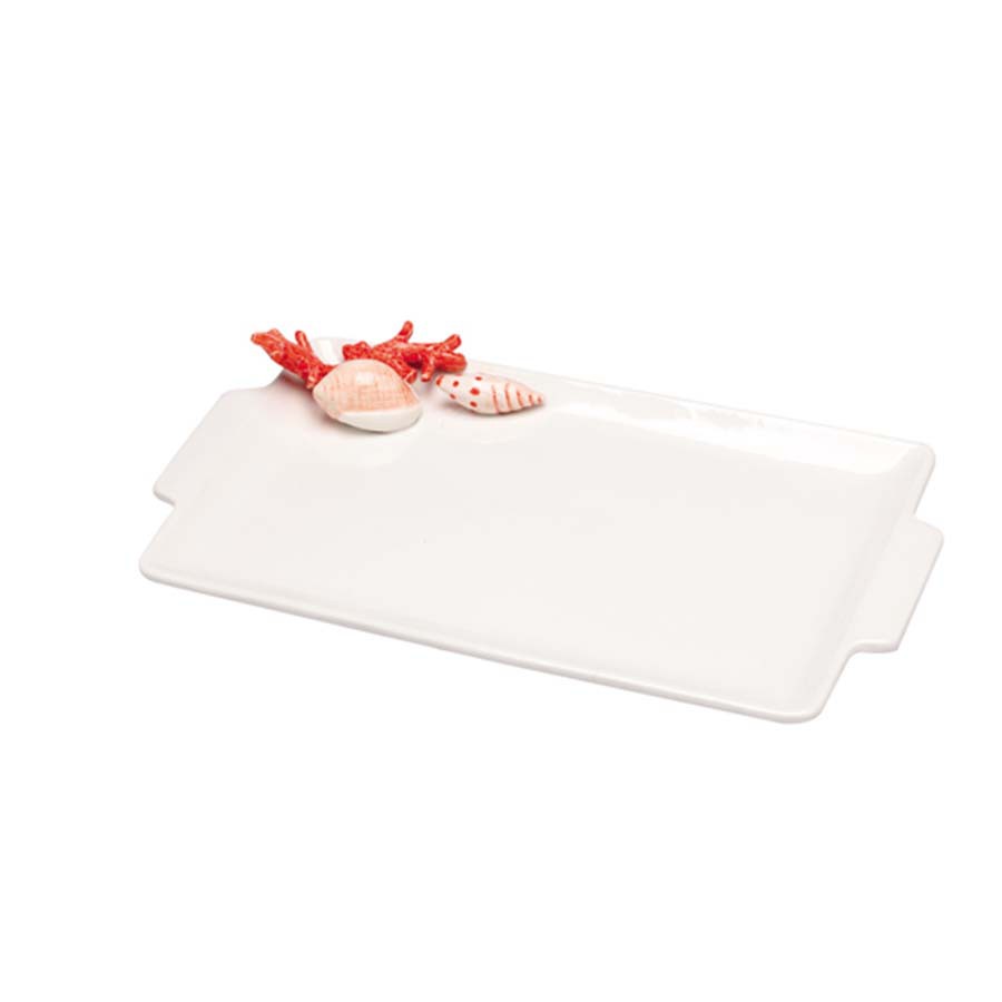 Vassoio Rettangolare c/manici 38x22  Mar Rosso