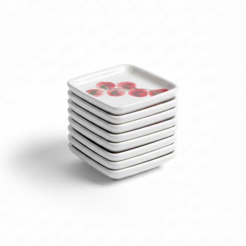 Set 6 Portapane Pomodori Quadrati cm 12