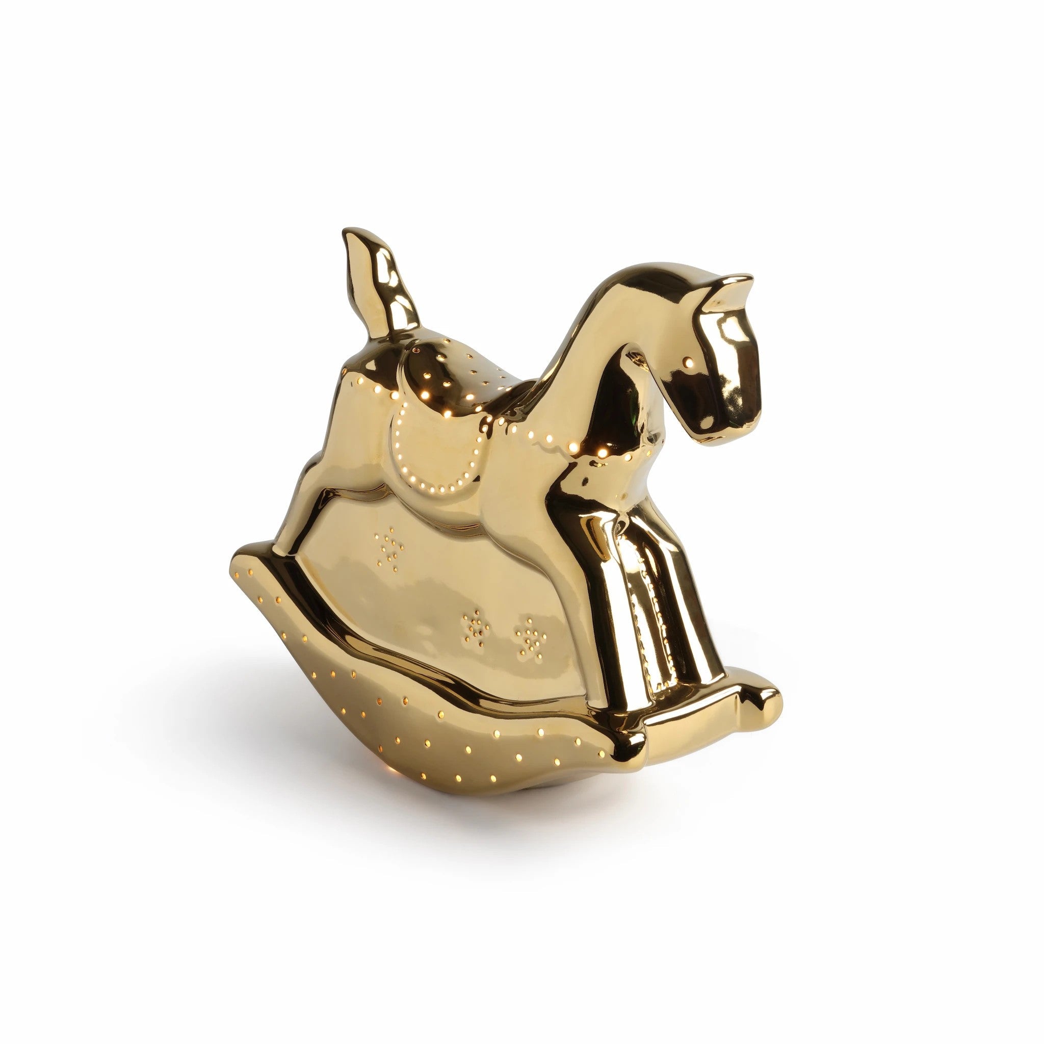 Lampada Cavallo a dondolo oro - Love Tiffani