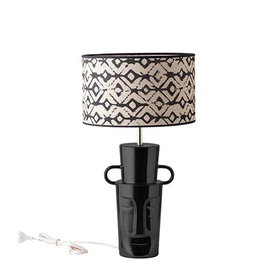 Lampada con paralume decorato Batik Nero - Love Tiffani