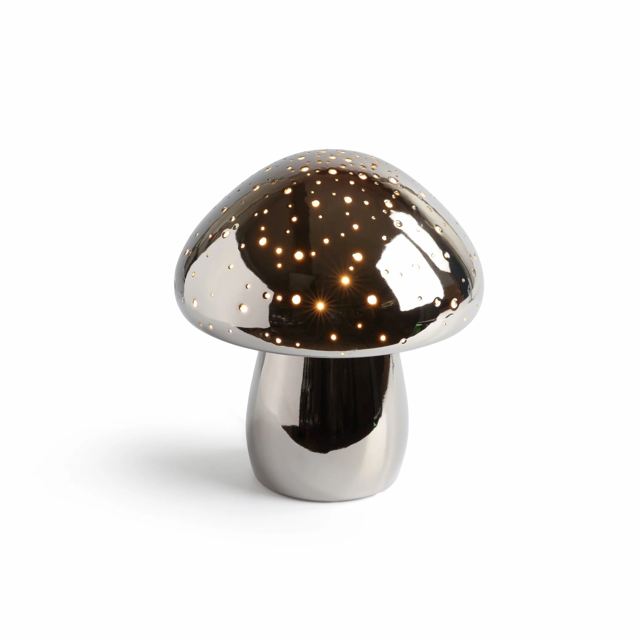 Lampada Fungo Argento 20 x 20 x H 25 Cm - Love Tiffani