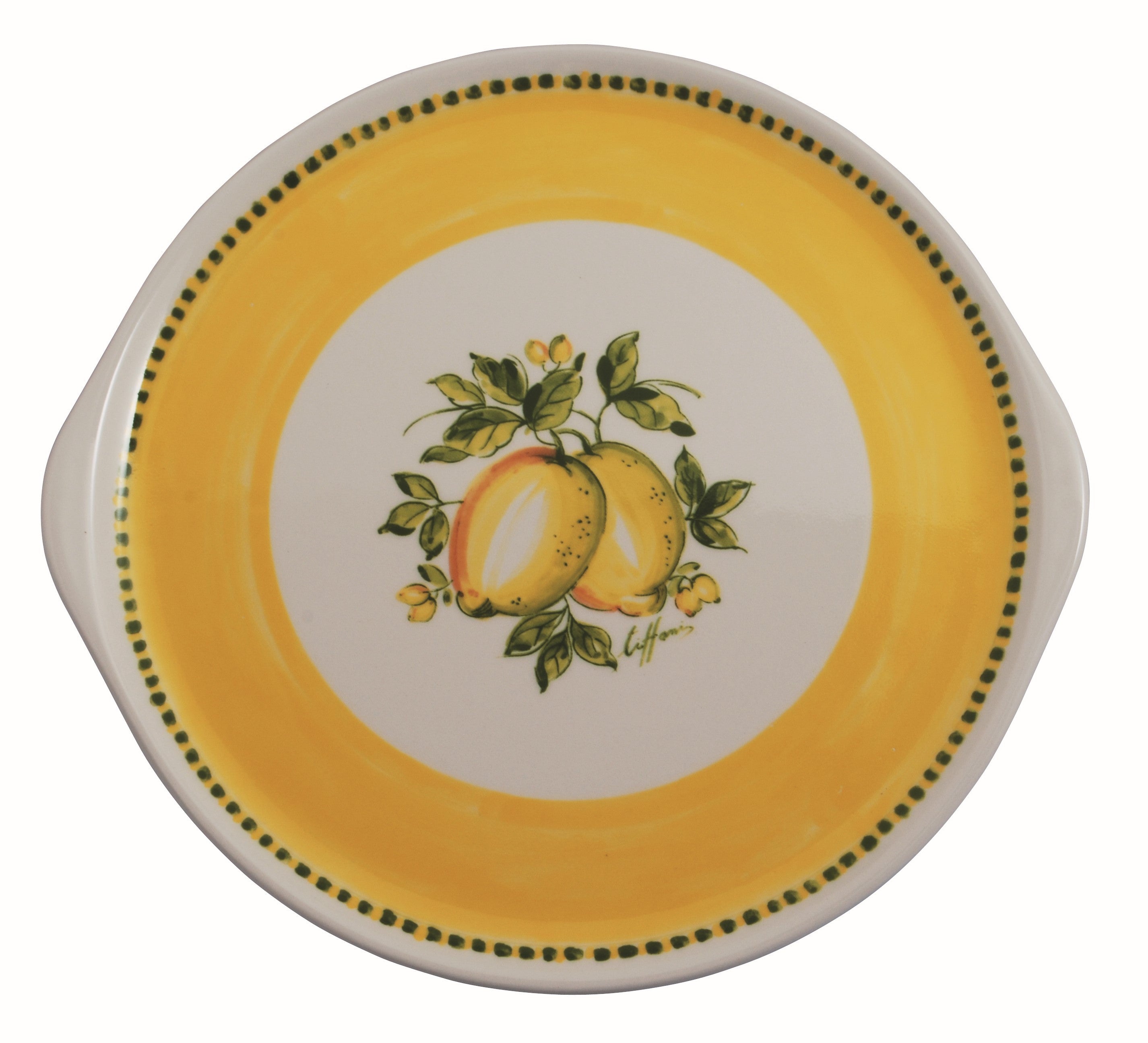 Piatto Torta con manici cm 30 Galassia Limoni - Love Tiffani